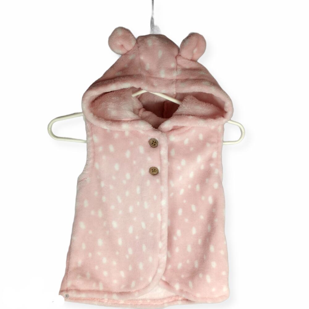 Carter's Hooded Polka Dot Fleece Vest w/ Ears!